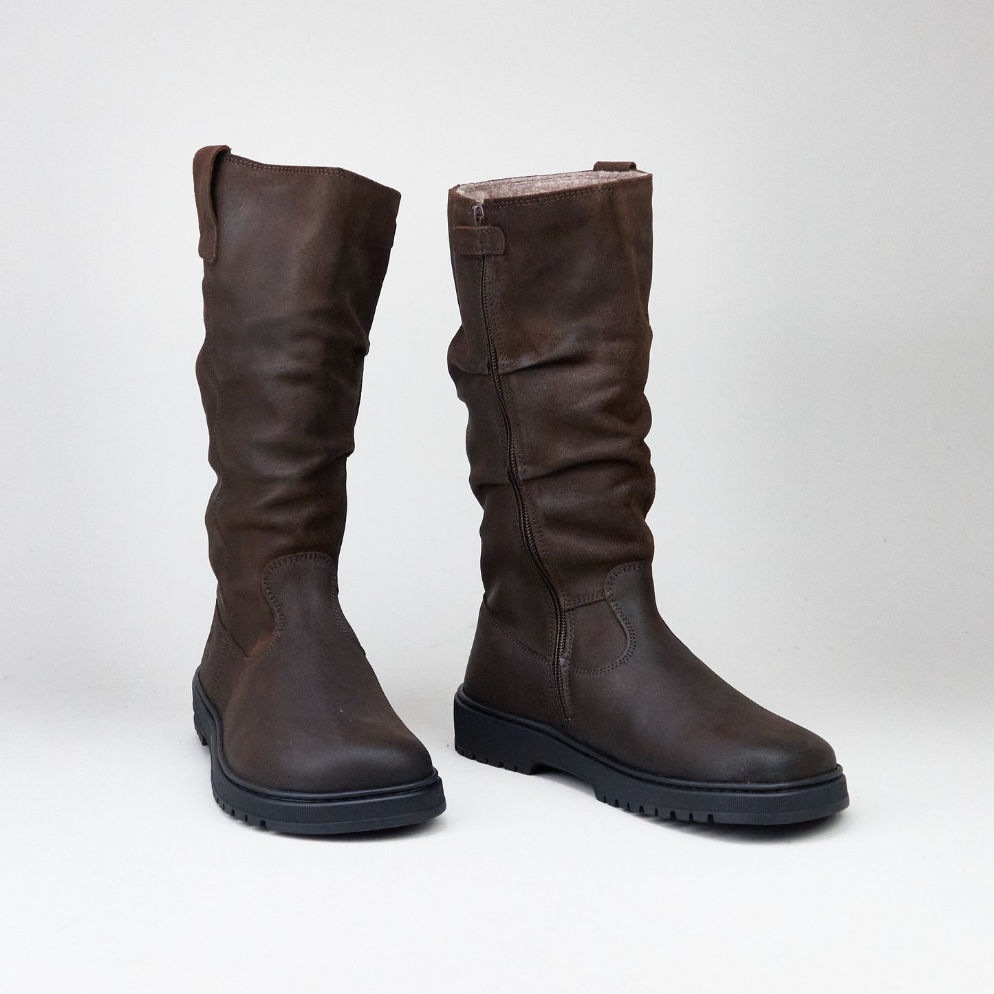 Koel Worker Glyra Felt - 510 - Chocolate Barfußstiefel öliges Wildleder + Wollfilz