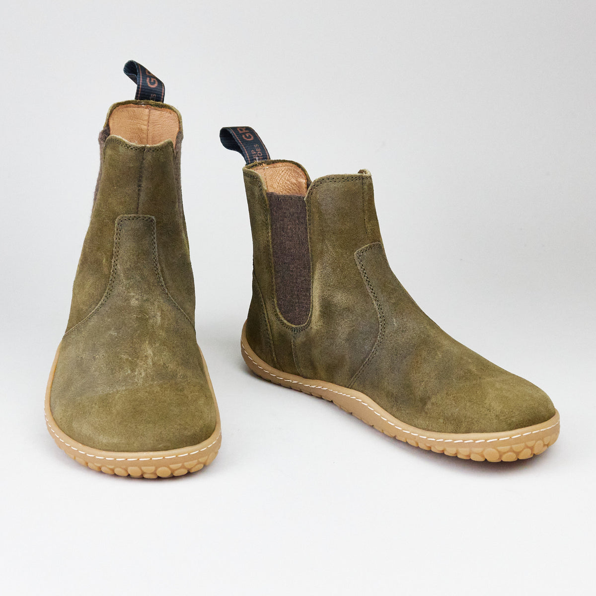 Grand Step Shoes KIM-BAREFOOT SUEDE olive Chelsea boots