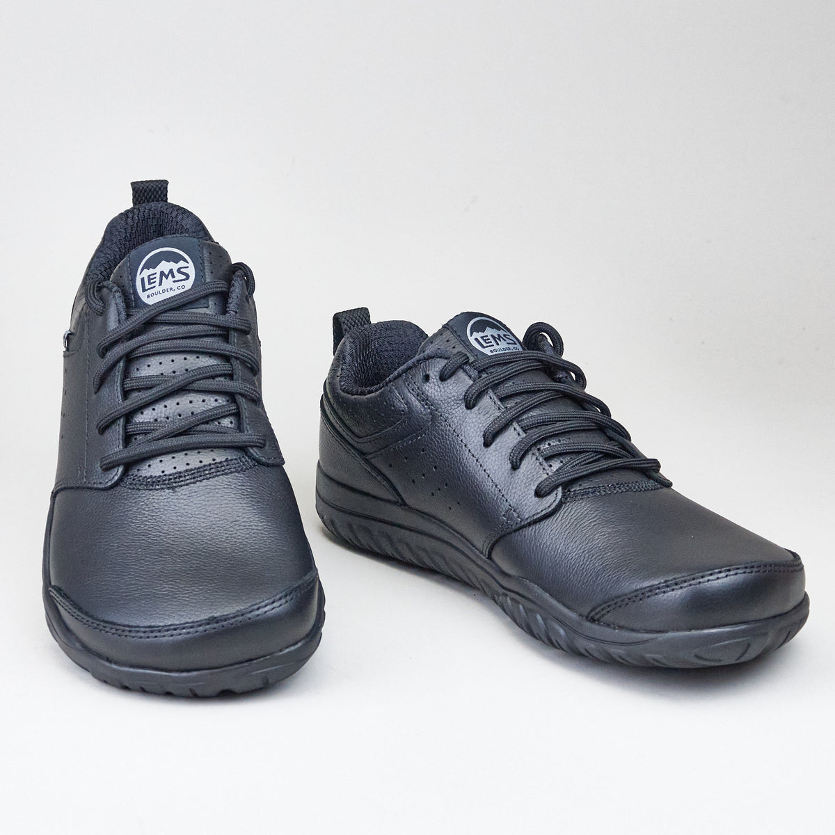 LEMS PRIMAL ZEN LEATHER EBONY für breite Füße, Zero-Drop-Schuhe mit Dämpfung