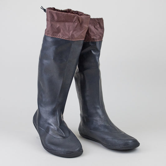 Pokeboo Regen‑Barfußstiefel 375 Black - Brown cuff