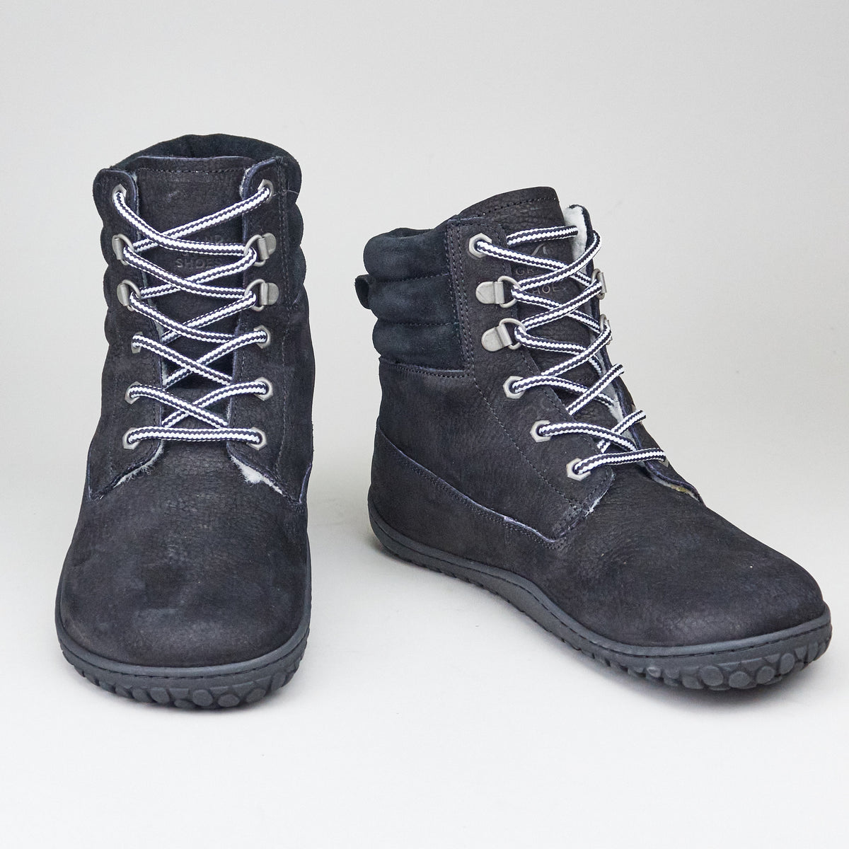 Grand Step Shoes NOX BAREFOOT Nubuk black Barfuß-Winterstiefel