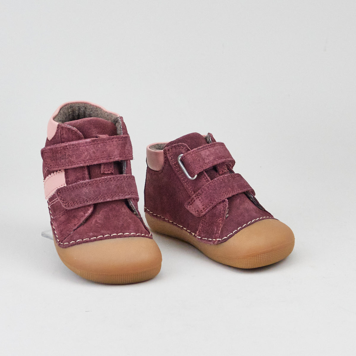 Koel KIDS Austin Suede 260 - Bordo Barfuß-Lauflernschuh mit Merinowollfutter Gr.21-24